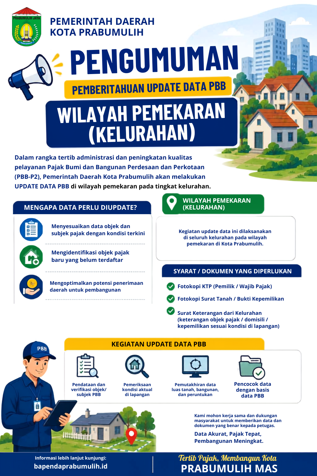 update data PBB pemekaran wilayah